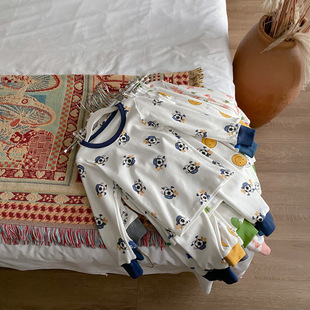 Korean Style Children's Warm Cotton Underwear Autumn and Winter Pajamas for Boys and Girls