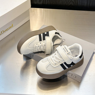 Tongku Rabbit Boys Baby Shoes 2025 Новый Новый средний ребенок дикий белый туфли для девочек сетчатая дышащая повседневная обувь