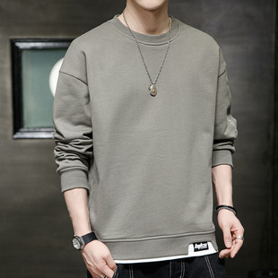 Trendy Brand Crewneck Sweater Men's Spring and Autumn New Long Sleeve Top Base Shirt Student Pullover Casual Loose Sweater for Men