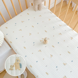 ins newborn baby bed cover class a pure cotton baby bed sheet kindergarten children stitching bed mattress cover protective cover