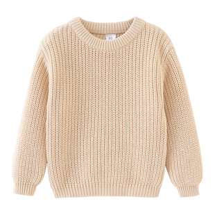 Cross-border foreign trade spring and autumn cotton children's round neck pullover boys' loose girls' baby knitted bottoming shirt