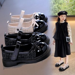 Girls' Bow Small Leather Shoes 2025 Spring and Autumn New Mary Jane Shoes Children's Single-layer Shoes Fashion Love Shoes