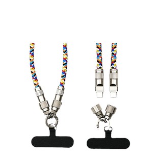[Source Factory] Mobile Phone Lanyard Charging Line Two-in-One Braided Line PD60W Fast Charging Data Line type-c