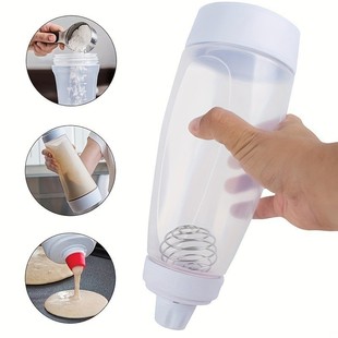 Hand batter mixing bottle batter dispenser cream mixing dispensing pot muffin mixing bottle with scale wholesale