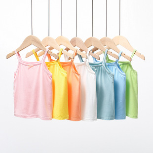Children's Summer Candy Color Modal Girls' Sling Thin Boy I-shaped Baby's Base Vest for Hair