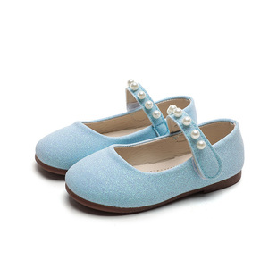 2025 Spring and Autumn Korean Style New Girls Leather Shoes Foreign Trade Order Princess Shoes Children's Velcro Performance Dance Shoes