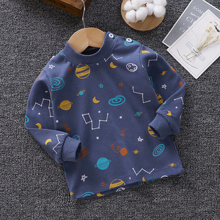 New children's long-sleeved cotton T-shirt children's bottoming shirt casual T-shirt infant boys and girls one-piece baby top