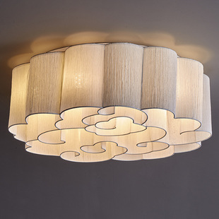 Xiangyunduo new Chinese ceiling lamp modern minimalist living room lamp round fabric hotel art bedroom Tea House lamp