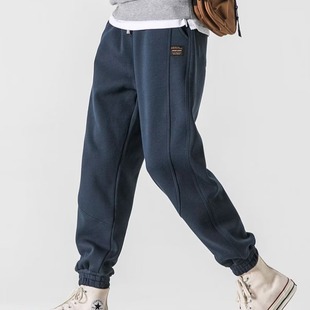 Spring men's pants for outer wear spring and autumn pure cotton thin thickened plus size sports pants ankle-tied casual sweatpants fashion brand