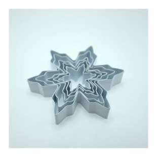 Powder spraying craft stainless steel large and small snowflake 5-piece cake mold six-side snowflake biscuit pastry mold