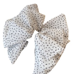 French Style Gentle Polo Dot Bow Ponytail Clip Early Spring Half Tie Hair Grab Clip Women's High-end Sense Back Head Hairpin Headwear