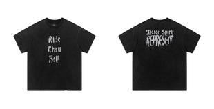 Represent REP Добермий стирает старый ретро с короткими рукавами Vintage Американский прилив акула футболка мужской