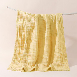 Cross-border bath towel plain six-layer gauze wholesale cotton baby blanket newborn children blanket bubble towel manufacturers