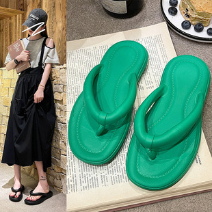 Candy Color Flip-Flops Women's Summer Wholesale Soft Bottom Fashionable Couples Beach Students Outer Wear Flat Sandals