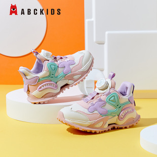 Abckids обувь для мальчиков 2024 весна новые кроссовки на пуговицах средние и большие детские удобные износостойкие кроссовки для девочек