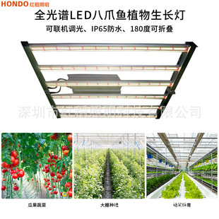 High-Power Full-Spectrum Led Octopus Plant Growth Fill Light Foldableing Dimming Remote Control Greenhouse Indoor Planting