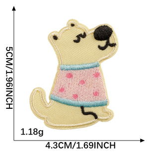 Embroidered logo clothing accessories self-adhesive patch cartoon sausage dog embroidery patch patch accessories diy handmade cloth stickers
