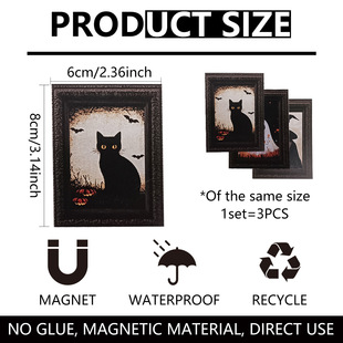 CLT 160.01 million Holy Festival Retro Photo Frame Magnetic Refrigerator Stickers Home Holiday Computer Decoration Stickers Magnetic Stickers