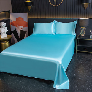 2024 new ice silk summer solid color bed sheet cool soft dormitory double sheets-solid color ice silk bed sheet