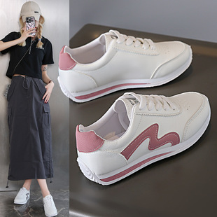 Forrest Gump Shoes Women's 2024 Summer New Women's Shoes Breathable Leather Sports Running Shoes All-match Soft Sole Lightweight White Shoes