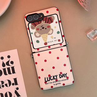 Mobile Phone Case for Samsung ZFlip6 Flip5 Axle Guard Portable Crossbody Apple Magnetic Bracket Instagram Style Light Luxury Women