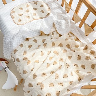 Baby soft breathable bag children's blanket newborn cartoon cute blanket baby a gauze peas blanket