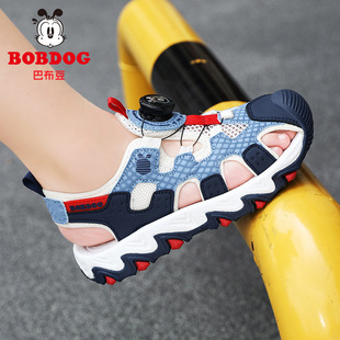 Babu Bean Boys Baotou Sandals 2025 Summer New Style Middle and Large Boys Soft Bottom Non-slip Beach Shoes for Children