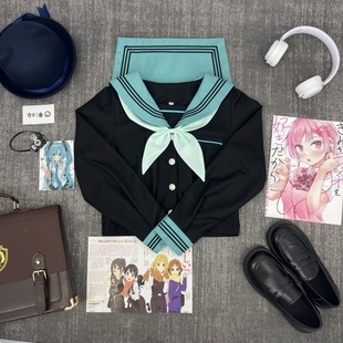 Original jk uniform genuine initial tone waist bubble sleeve three sailor suit Japanese college style slim student female