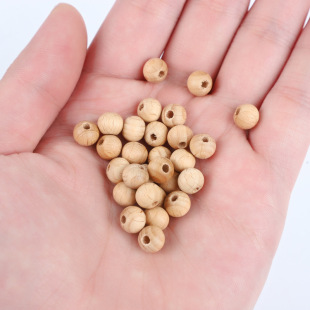 Factory Direct Beech round beads wooden loose beads jewelry accessories raw material wood color creative diy wooden beads wholesale