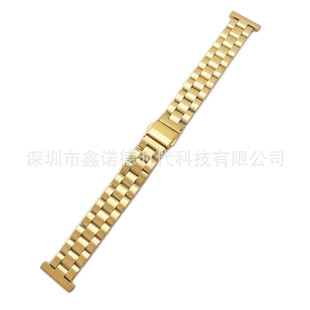 For Samsung watch5T Headline Three Bead Strap New Galaxy watch4 classic Stainless Steel Strap