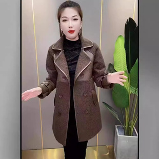 Double-sided Haining Leather Women's Coat 2023 Autumn and Winter New Korean Mid-length Western Style Thickened Fashion Coat