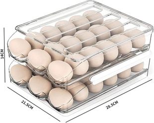 Egg Storage Box Refrigerator Fresh-keeping Rolling Egg Rack Portable Drawer-type Kitchen Egg Box Stackable