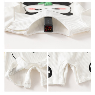 Men's and women's baby summer short-sleeved jumpsuit newborn national style panda Harbin clothing baby summer air conditioning clothing thin tide