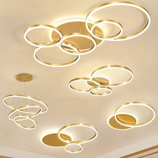 2023 New Led Modern Simple and Atmospheric High-End Hall Accessible Luxury Living Room Lamp Scandinavian Circular Ceiling Lamp