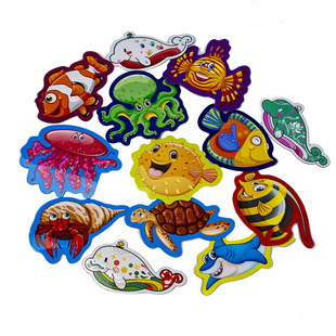 Customized Cartoon Doll Rubber Soft Magnetic Refrigerator Magnet Creative Design Marine Animal Ins Style Refrigerator Magnet Customization