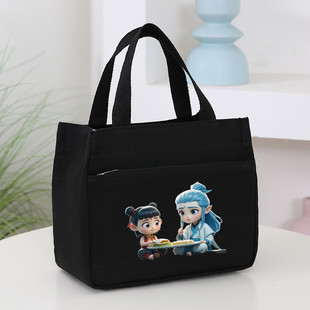 2025 New Cartoon Japanese Canvas Bag Female Baoma Outgoing Handbag Lunch Office Handbag Female
