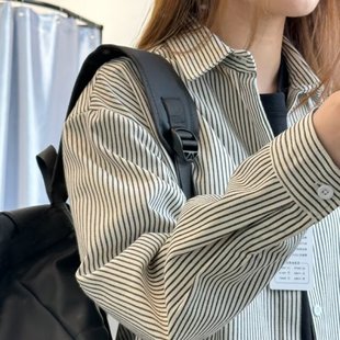 Ретро полосатые рубашки с длинными рукавами мужские весенние осенние рубашки высокого качества для мужчин и женщин одинаковые повседневные свободные кардиган пальто для мужчин