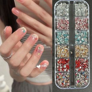 Nail Art Small Accessories small size Flat Bottom Special-shaped Diamond White Color Mixed Explosive Wear Nail Polish Accessories Tools