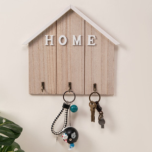 Customized Home European Door Key Hook House Wooden Storage Box Coat Hook Creative Home Decoration Wall Hanging