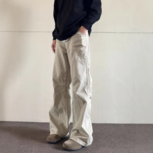 Spring and summer American overalls casual pants for men and women and boys wear high-end vibe style cleanfit pants