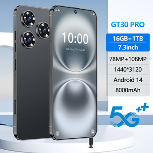New cross-border mobile phone GT30 PRO perforated 7.3 inch built-in pen real 4G eight nuclear 4 128 Android 12.0