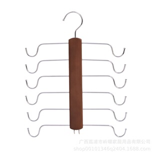 Cross-border Solid Wood Hanger Camisole Underwear Multi-layer Storage Rack Household Multi-functional Hanger Anti-slip Foldable