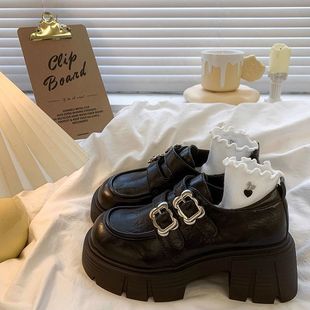 Double-breasted Joker Comfortable Small Leather Shoes 2024 Spring Explosions Small Chanel Elegant Elegant Mary Jane Anti-slip Shoes