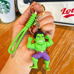 Cartoon Marvel keychain Avengers pendant Spider-Man Thor ornaments car bag key ring