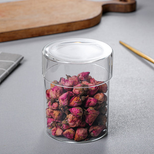 Transparent glass storage jar borosilicate tea jar sealed jar glass scented tea dried fruit storage jar kitchen storage jar