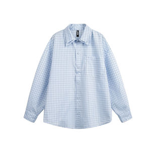 2025 American Style High-end Double Collar Plaid Shirt Trendy Brand Loose Casual Niche Design Shirt for Men and Women