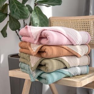 INS Amazon Explosions 4-Layer Double Color Crepe Baby Blanket Package Cotton Soft and Comfortable Baby Blanket Blanket