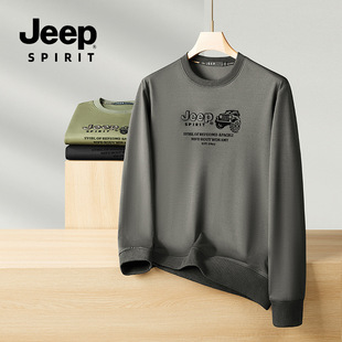 JEEP SPIRIT 2024 осень-зима повседневная мода с круглым вырезом свитерская удобная универсальная мужская теплая топ
