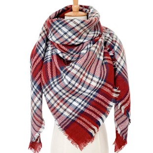 Women's Autumn and Winter Scarf Plaid Tassel Soft Warm Blanket Shawl Wrap Fashion Soft Light Comfortable Square