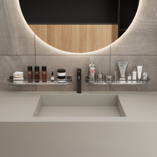 Toilet Punch-free Storage Rack Acrylic Bathroom Washstand Gun Ash Storage Rack Toilet Bathroom Wash Shelf
